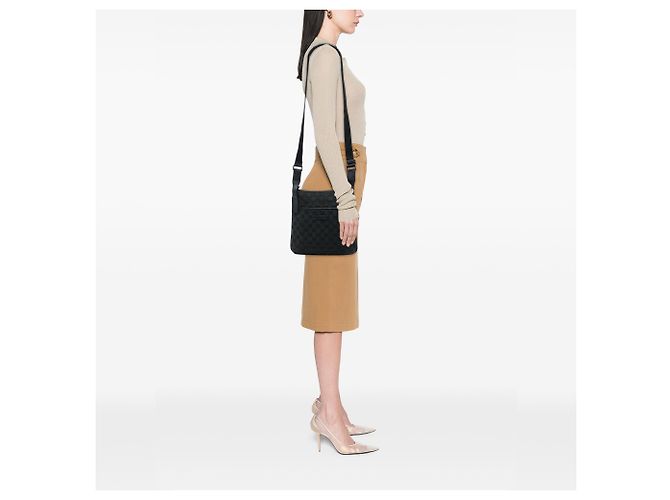 Borsa a tracolla Gucci in tela GG nera Nero - vista 10
