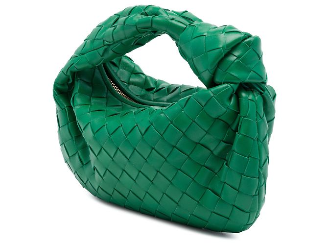 Bottega Veneta Mini Jodie in Nappa Intrecciato Verde - vista 2