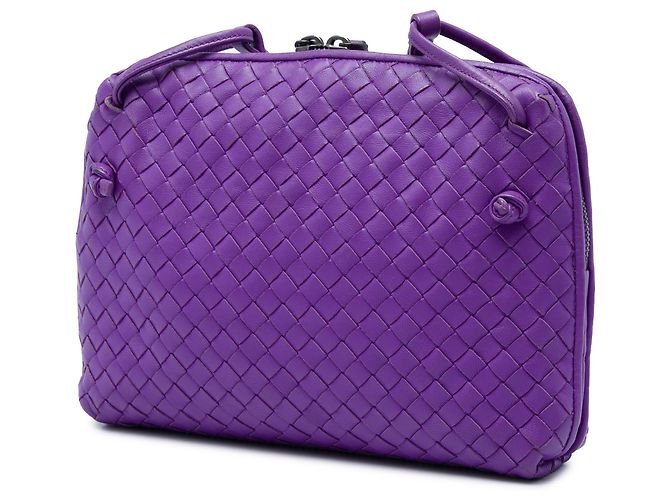 Bottega Veneta Borsa a tracolla Nodini in nappa Intrecciato viola Porpora Viola scuro - vista 2