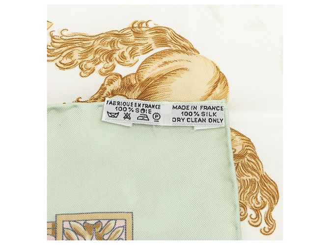 Hermès Green Courbettes et Cabrioles Seidentuch 90 Grün - Ansicht 6