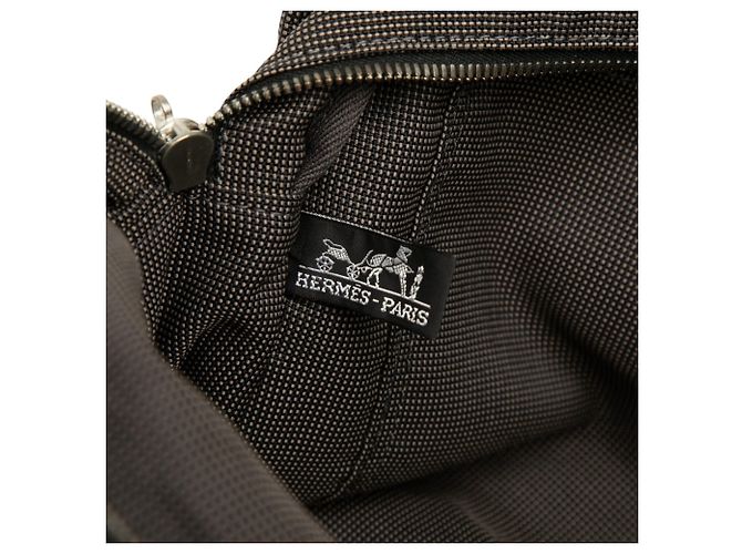Hermès Gray Canvas Herline MM Brown Dark grey - view 5