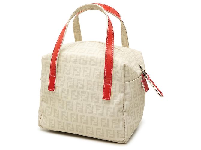 Fendi Mini Zucchino Spalmati Handtasche Weiß - Ansicht 2