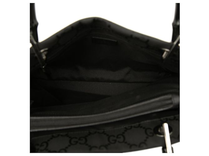 Bamboo Borsa Satchel Gucci in nylon GG nero con bambù - vista 4