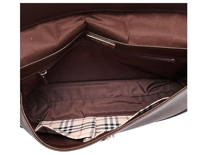Borsa a tracolla con patta in pelle marrone Burberry Marrone scuro - vista 4