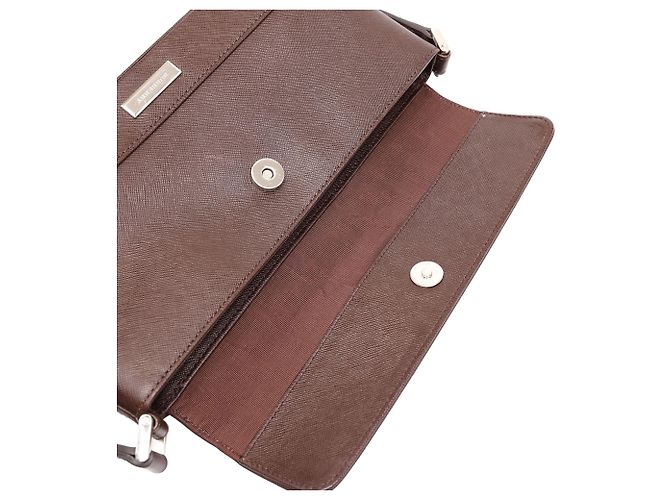 Borsa a tracolla con patta in pelle marrone Burberry Marrone scuro - vista 7