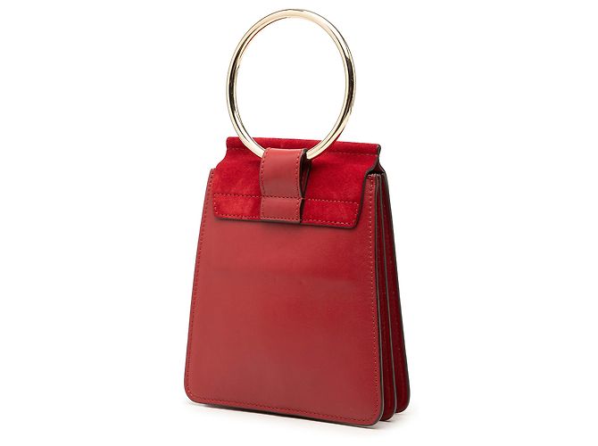 Borsa polso Faye mini Chloé in vitello e camoscio rosso - vista 2