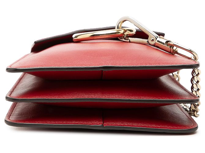 Borsa polso Faye mini Chloé in vitello e camoscio rosso - vista 3