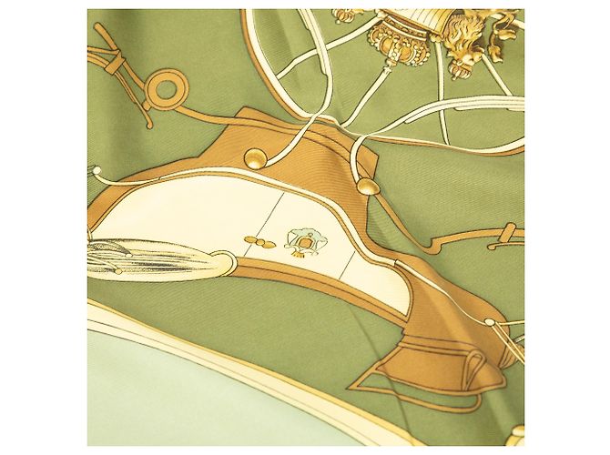 Foulard di seta Hermès Green Springs 90 Verde Verde oliva - vista 4