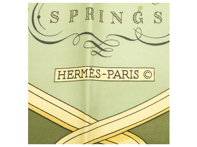 Foulard di seta Hermès Green Springs 90 Verde Verde oliva - vista 5