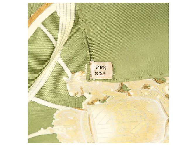 Foulard di seta Hermès Green Springs 90 Verde Verde oliva - vista 6