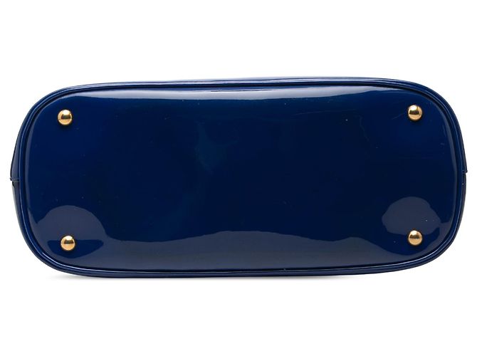 Borsa Satchel Gucci Blue Patent Bright Bit - vista 3