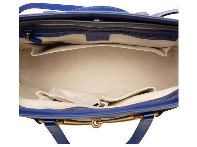 Borsa Satchel Gucci Blue Patent Bright Bit - vista 4