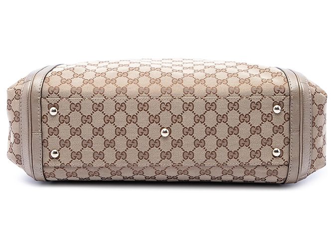Borsa Tote Convertibile Gucci Bella in Canvas GG Beige - vista 3