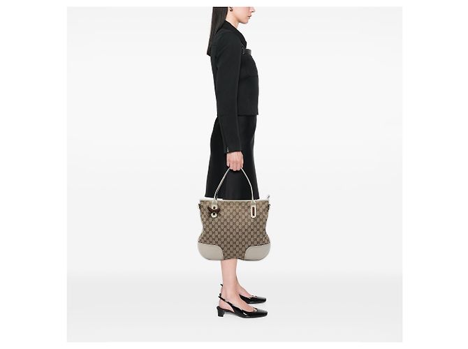 Borsa Gucci Princy in tela GG beige - vista 5