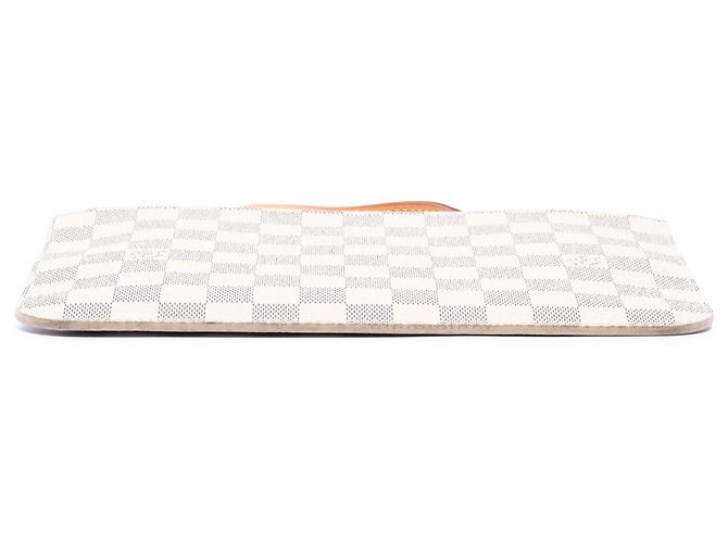Louis Vuitton White Damier Azur Neverfull MM Täschchen Weiß - Ansicht 3