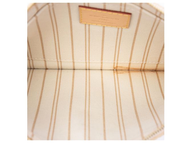 Louis Vuitton White Damier Azur Neverfull MM Täschchen Weiß - Ansicht 4