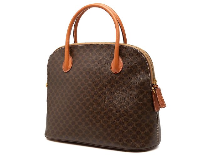 Céline Borsa a mano dome Celine in tela rivestita Brown Macadam Marrone - vista 2