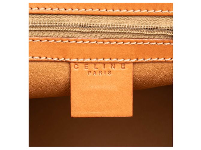 Céline Borsa a mano dome Celine in tela rivestita Brown Macadam Marrone - vista 5