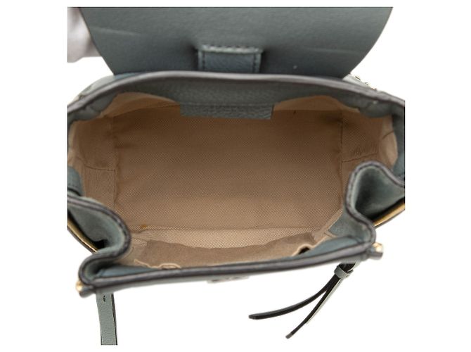 Mini zaino Chloé Faye in vitello e camoscio blu Blu chiaro - vista 4