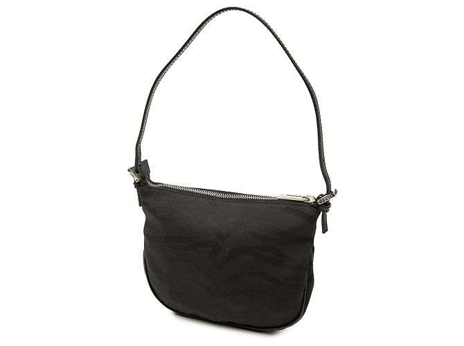 Borsa Hobo Fendi in tela con stampa zebra nera Nero - vista 2