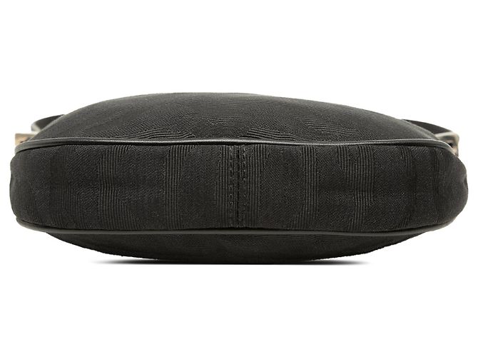 Borsa Hobo Fendi in tela con stampa zebra nera Nero - vista 3