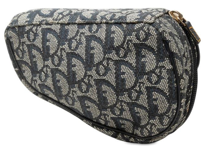 Autre Marque Pouch Saddle Diorissimo in tela blu Dior - vista 2