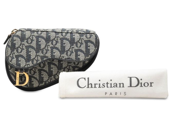 Autre Marque Pouch Saddle Diorissimo in tela blu Dior - vista 6