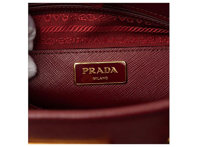 Bolsa Prada Red Medium Saffiano Lux Open Promenade Satchel Vermelho Bordeaux - vista 5