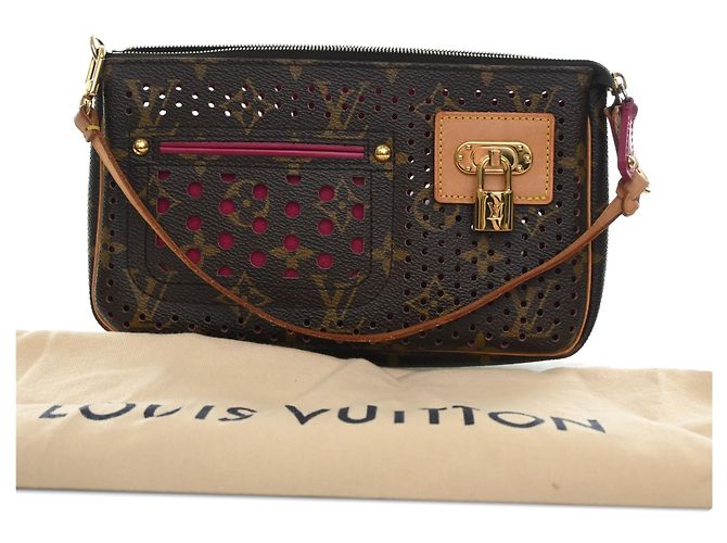 Louis Vuitton Brown Monogram Perforated Pochette Accessoires Marrom - vista 5