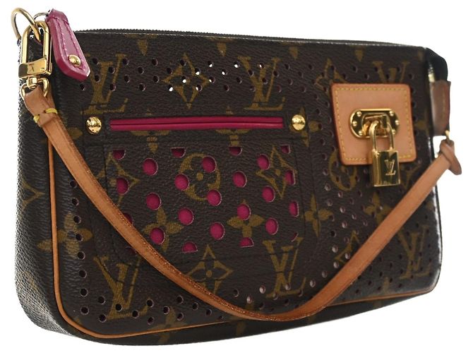 Louis Vuitton Brown Monogram Perforated Pochette Accessoires Marrom - vista 6