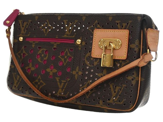 Louis Vuitton Brown Monogram Perforated Pochette Accessoires Marrom - vista 7