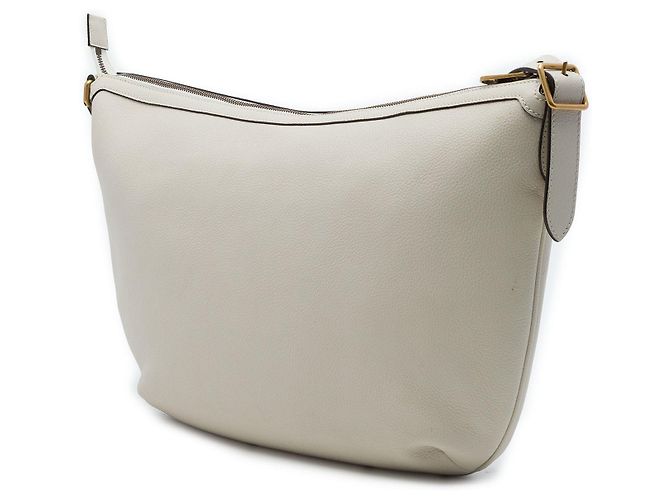 Borsa a tracolla a mezzaluna Gucci in pelle di vitello martellata marrone con logo - vista 2