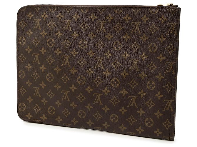 Louis Vuitton Brown Monogram Poche Documents Portfolio Marrom - vista 2