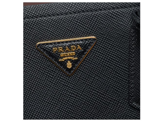 Prada Black Small Saffiano Cuir Double Satchel - view 5