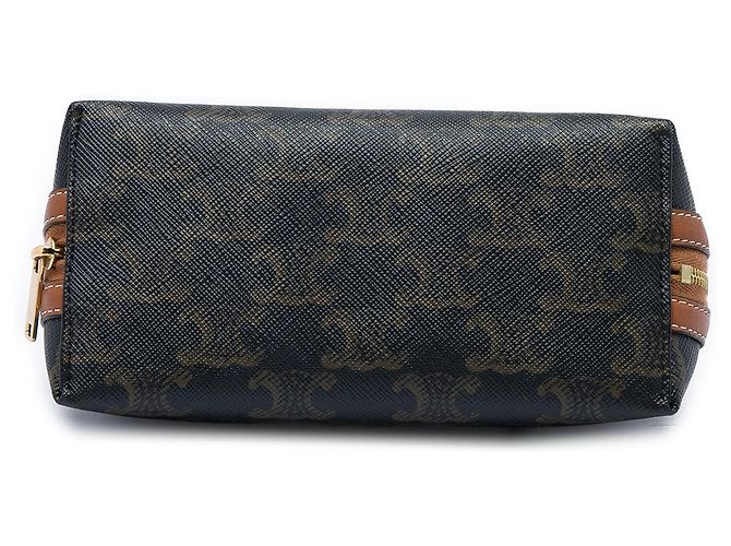 Céline Celine Triomphe Clutch mit Kette aus beschichtetem Canvas in Braun Dunkelbraun - Ansicht 3