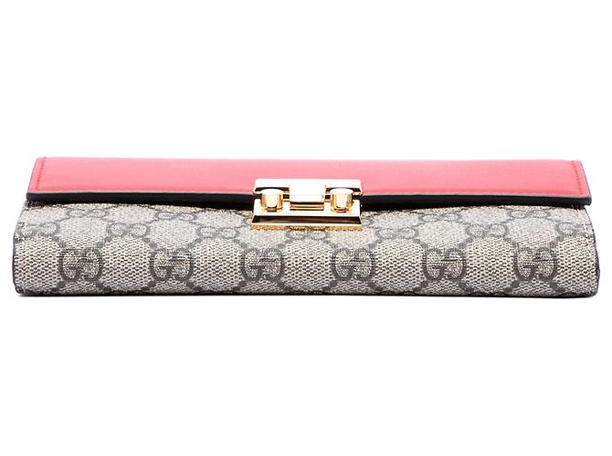 Padlock Gucci Beige GG Supreme Geldbörse mit Kette und Vorhängeschloss - Ansicht 3
