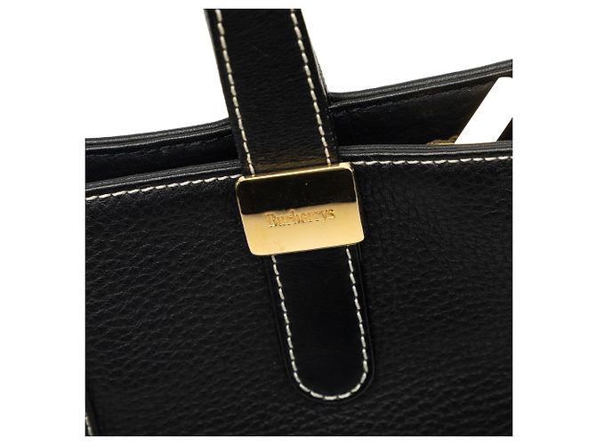Borsa Tote Burberry in pelle nera Nero - vista 5