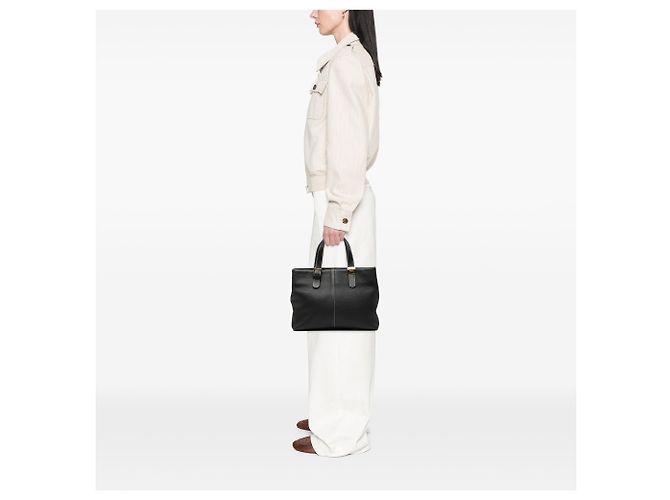 Borsa Tote Burberry in pelle nera Nero - vista 6