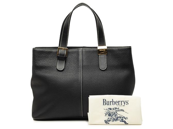 Borsa Tote Burberry in pelle nera Nero - vista 7