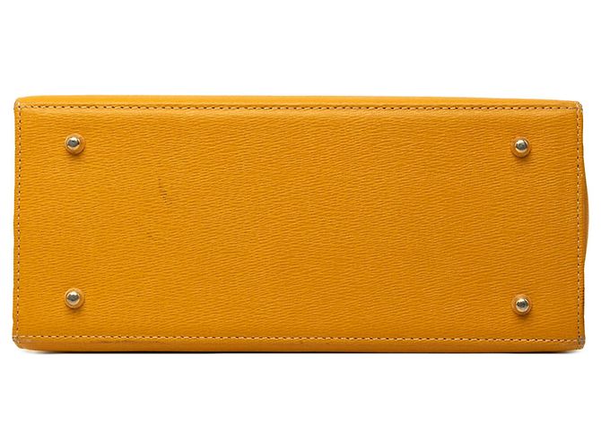 Borsa a mano Burberry in pelle gialla Giallo Senape - vista 3