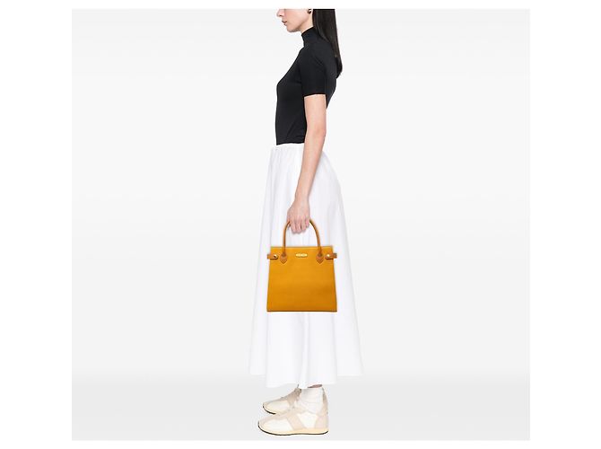 Borsa a mano Burberry in pelle gialla Giallo Senape - vista 8