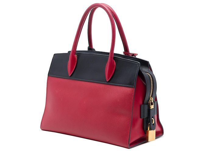 Borsa Prada Esplanade in Saffiano rosso e vitello City Calf - vista 2