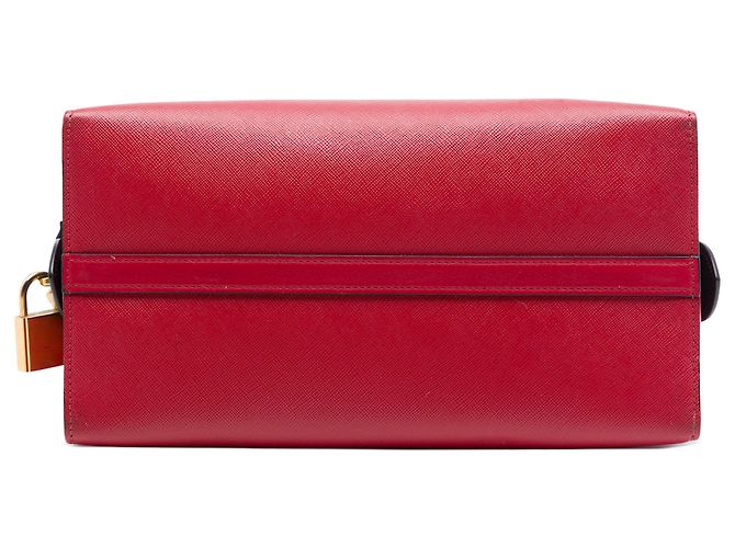 Borsa Prada Esplanade in Saffiano rosso e vitello City Calf - vista 3