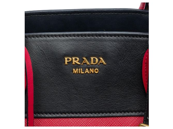 Borsa Prada Esplanade in Saffiano rosso e vitello City Calf - vista 5
