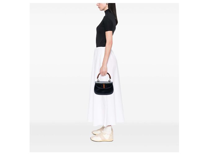 Gucci Black Calfskin Bamboo Night Nero - vista 6