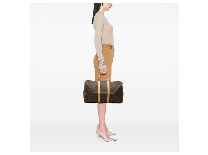 Louis Vuitton Brown Monogram Keepall 45 Marrone - vista 6