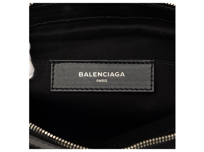 Balenciaga Clutch Clip M in tela nera e blu navy Nero - vista 5