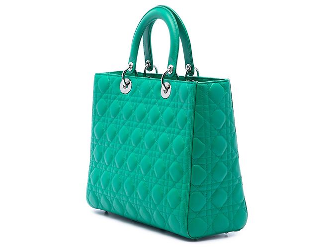 Autre Marque Dior Green Large Lambskin Cannage Lady Dior Verde - vista 2