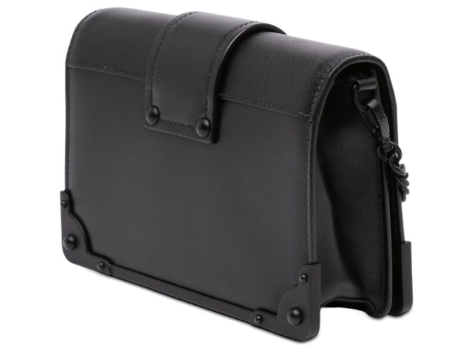 Borsa a tracolla Prada Cahier in vitello City con rifiniture in Saffiano nero - vista 2