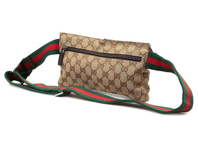 Borsa cintura Gucci Beige GG Canvas Web con doppia tasca - vista 2